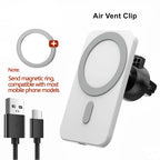 Magnetic Car Wireless Charger For Macsafe for iPhone 12 13 14 15 Pro Max Mini Air Vent Car Phone Holder Stand Fast Car Charging
