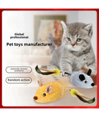 Automatic Sensing Moving Mouse Interactive Cat Toys Electronic Remote Squeaky Cat Toy For Kitten USB Rechargeable Pet Plush Toy