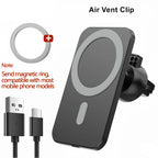 Magnetic Car Wireless Charger For Macsafe for iPhone 12 13 14 15 Pro Max Mini Air Vent Car Phone Holder Stand Fast Car Charging