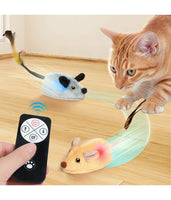 Automatic Sensing Moving Mouse Interactive Cat Toys Electronic Remote Squeaky Cat Toy For Kitten USB Rechargeable Pet Plush Toy
